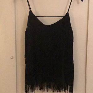 Black Fringe Top